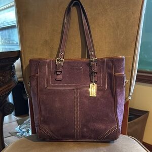 Coach Plum Suede Tote